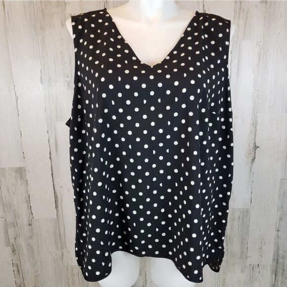 Lane Bryant Polka Dot Tank Top Sz 24 - Picture 1 of 6